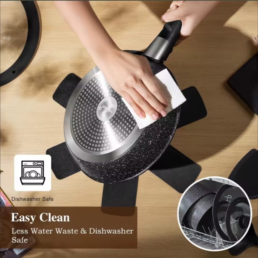 20PC Black Ceramic Detachable Cookware