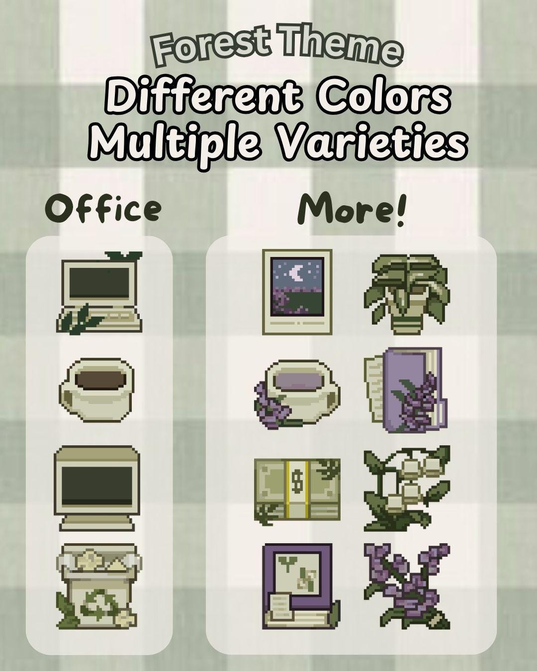 100+ Hand-Drawn Plant-Themed Pixel Art Desktop Icons | Custom Computer Folders for Mac & Windows | Beautiful Aesthetic