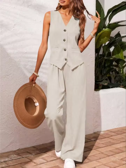 Chic Style Woman's Sleeveless Brunch Outfit Lux Set