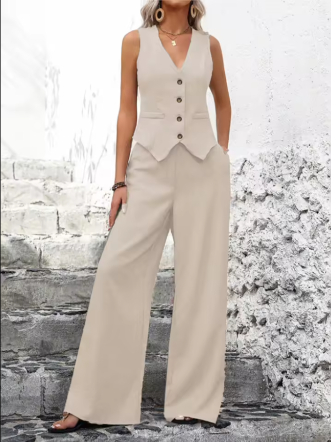 Chic Style Woman's Sleeveless Brunch Outfit Lux Set