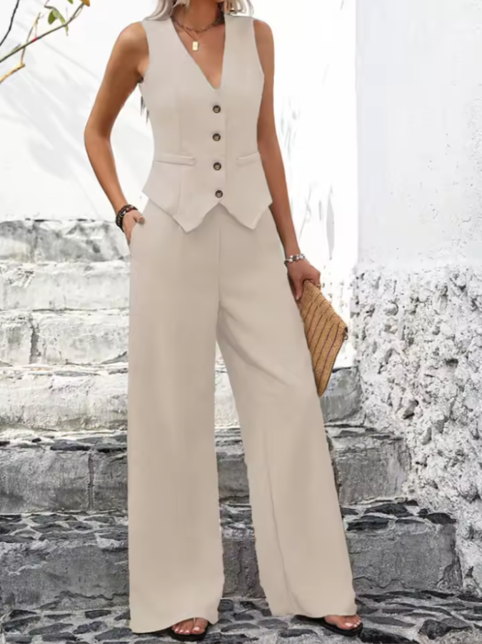 Chic Style Woman's Sleeveless Brunch Outfit Lux Set