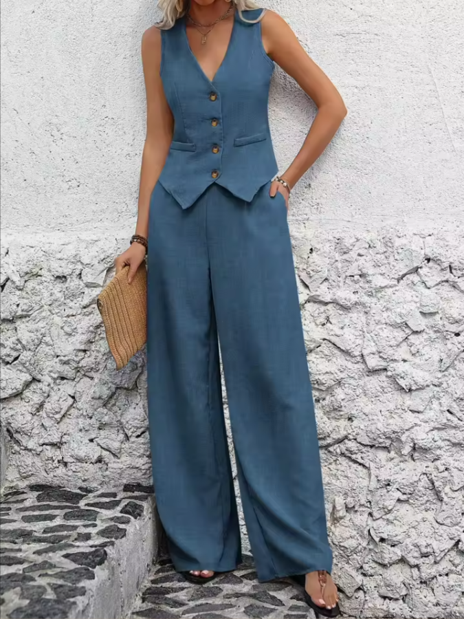 Chic Style Woman's Sleeveless Brunch Outfit Lux Set