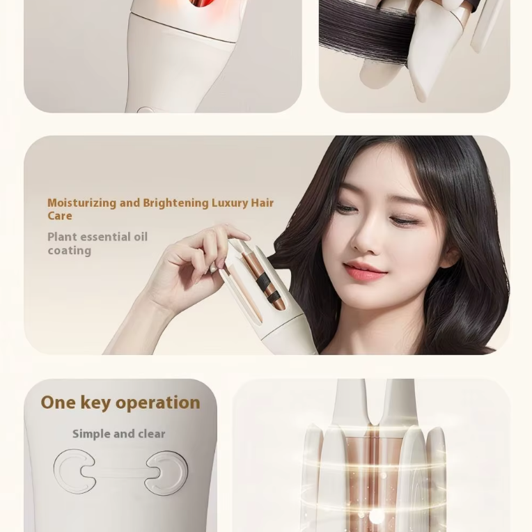 Automatic Rotating Fast Heating Curling Iron - Safety Features and Hair Protection