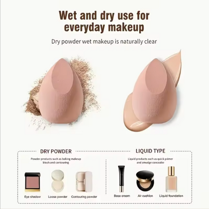 6PC Nude Color Soft Beauty Blender Sponges - Even Spread For Sensitive Skin