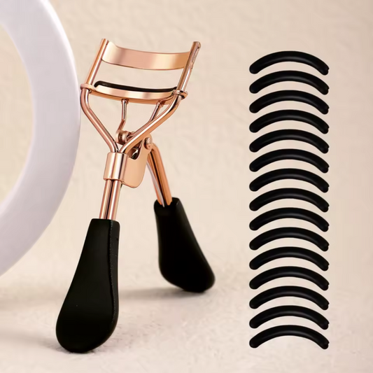Rose Gold Steel Eyelash Curler Comfortable Silicone Padding - Full, Beautiful Lashes