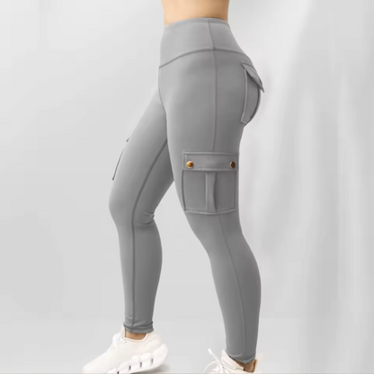 Comfortable Fit Tight Mid-Waist Yoga Pants Thick Fabric With Pockets