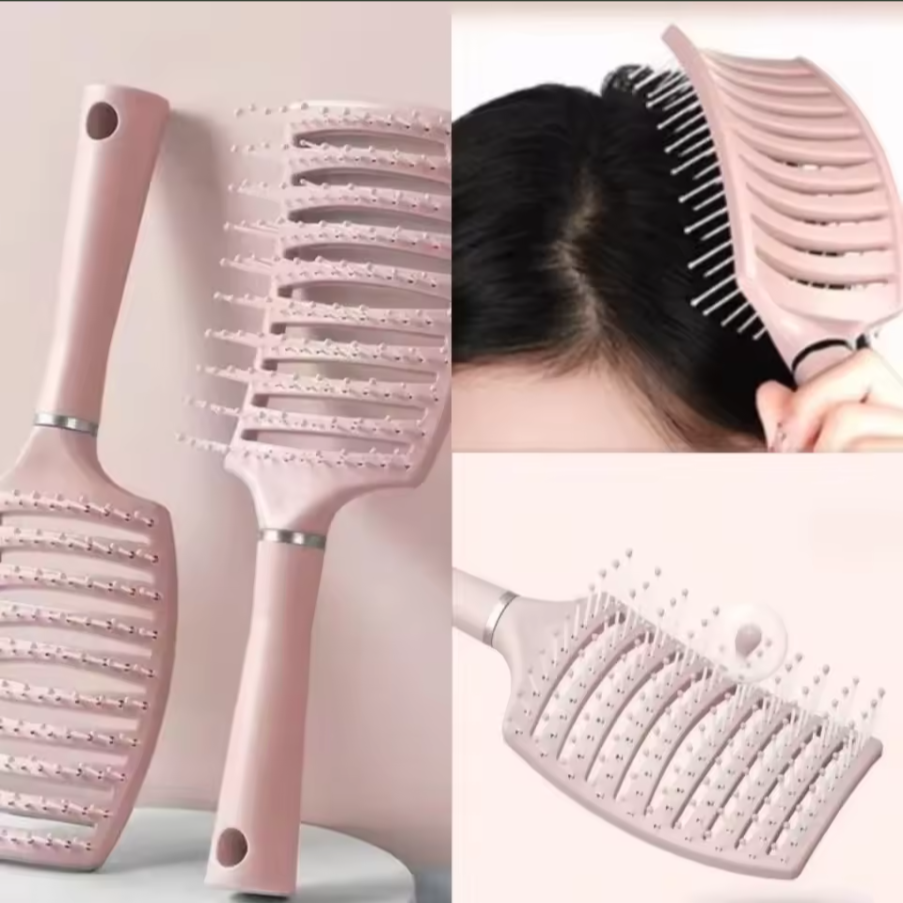 Detangle Soft Agronomic Hair Brush Curly And Straight Hair Comfortable Curved Brush Head