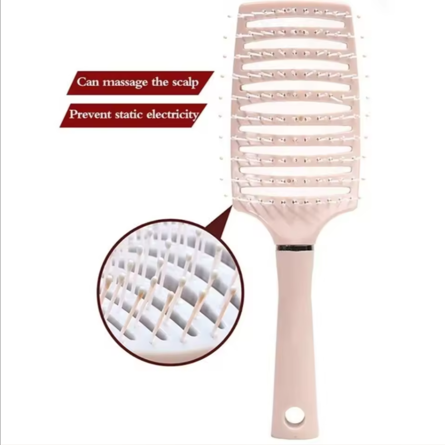 Detangle Soft Agronomic Hair Brush Curly And Straight Hair Comfortable Curved Brush Head