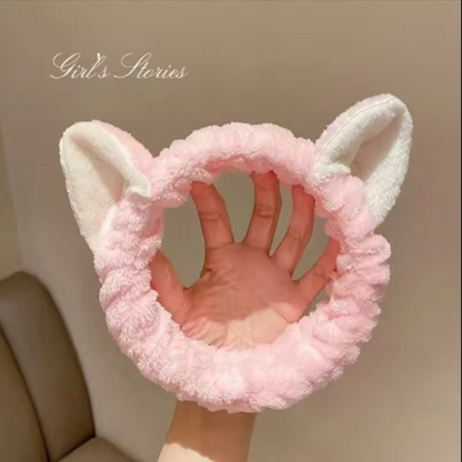 Cozy Plush Cat Ear Non Slip Makeup Headband
