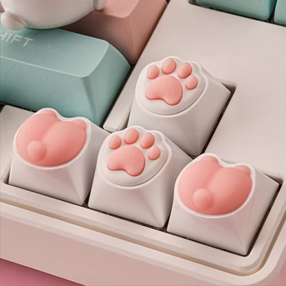 Kitty Paw 3D Pad Keycaps Set - 4 Piece