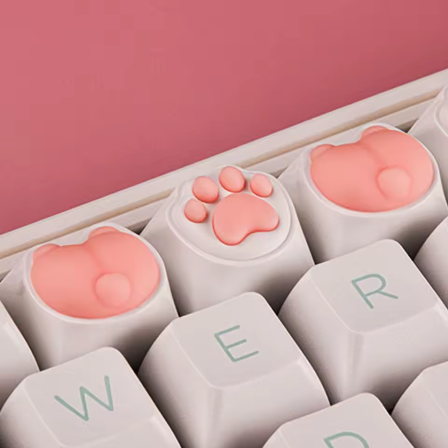 Kitty Paw 3D Pad Keycaps Set - 4 Piece