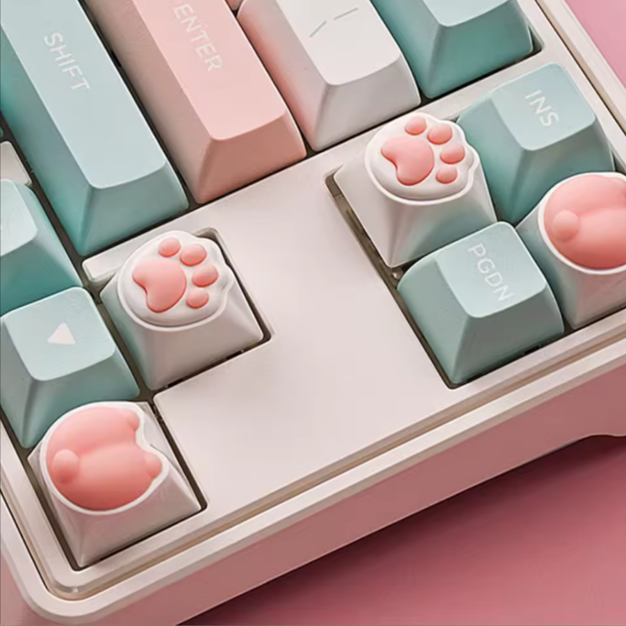Kitty Paw 3D Pad Keycaps Set - 4 Piece