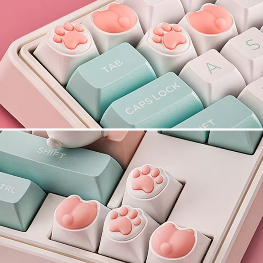 Kitty Paw 3D Pad Keycaps Set - 4 Piece