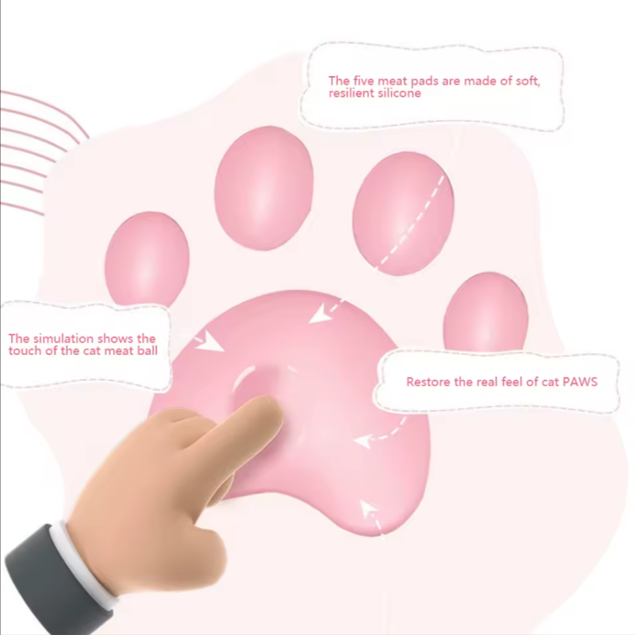 Kitty Paw 3D Pad Keycaps Set - 4 Piece