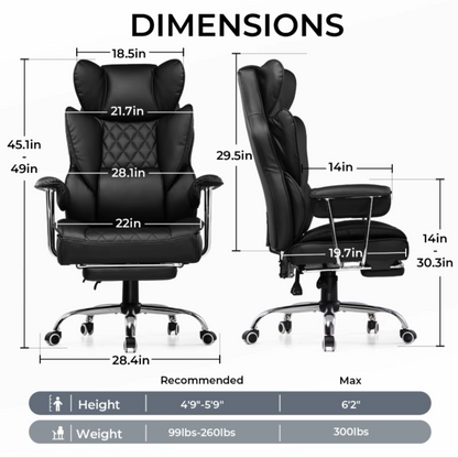 Comfortable Reclining Foot Cushion Gaming and Office Chair
