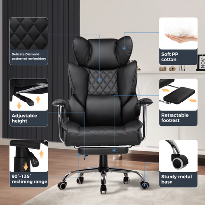 Comfortable Reclining Foot Cushion Gaming and Office Chair