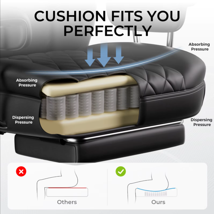 Comfortable Reclining Foot Cushion Gaming and Office Chair