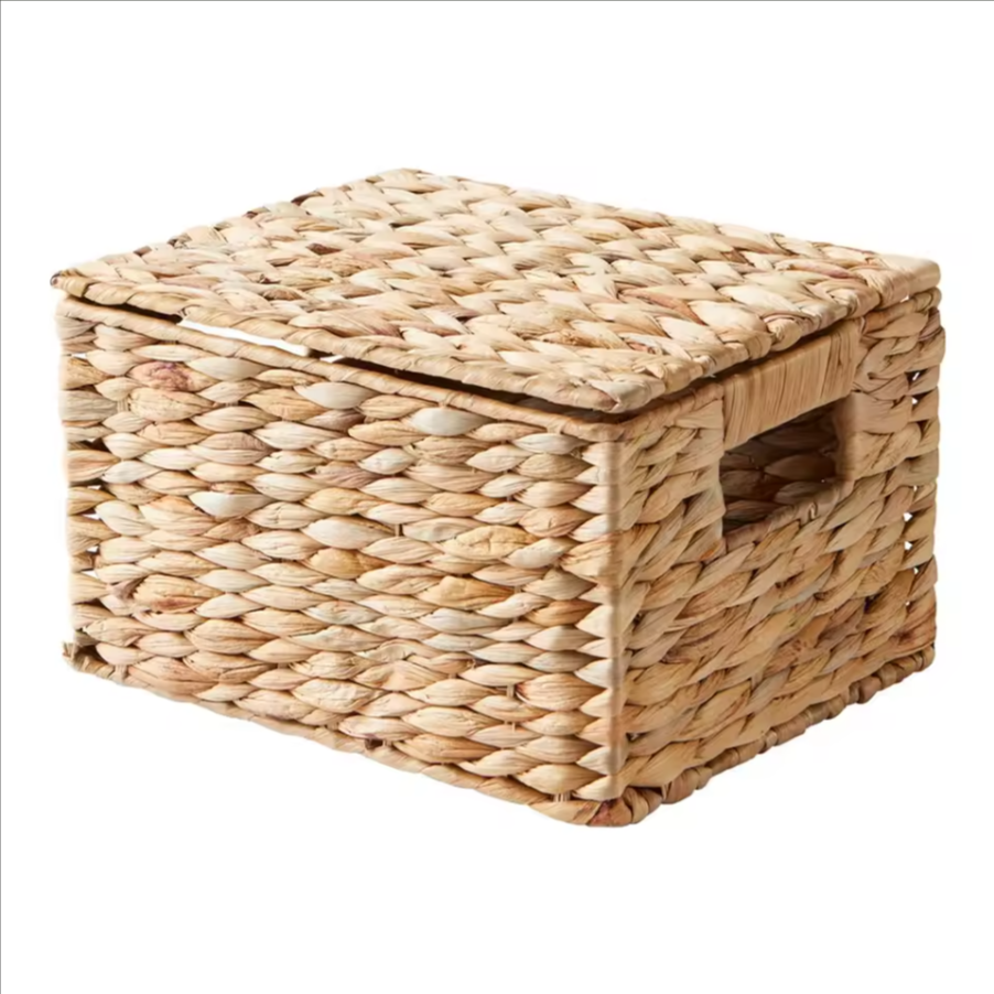 Natural Hyacinth Woven Storage Basket