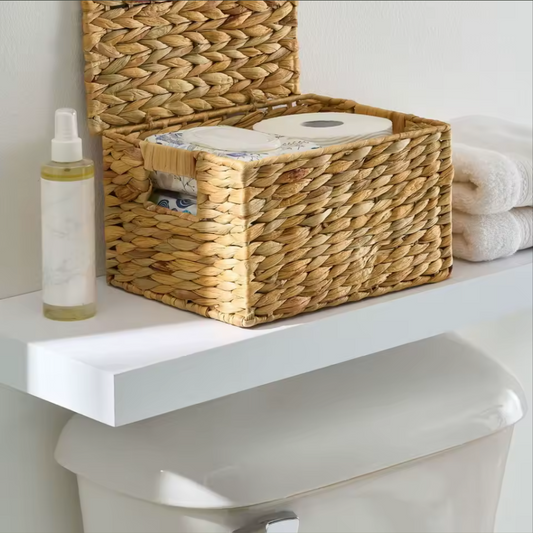 Natural Hyacinth Woven Storage Basket