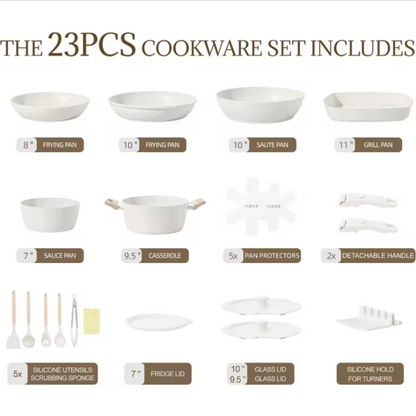 Ceramic Detachable Handle Cookware Set