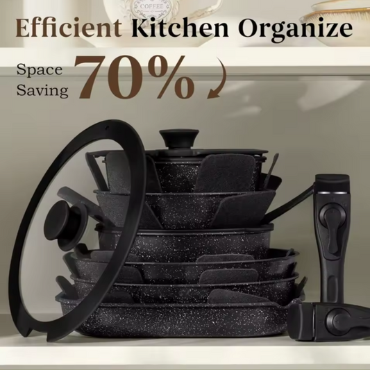 20PC Black Ceramic Detachable Cookware