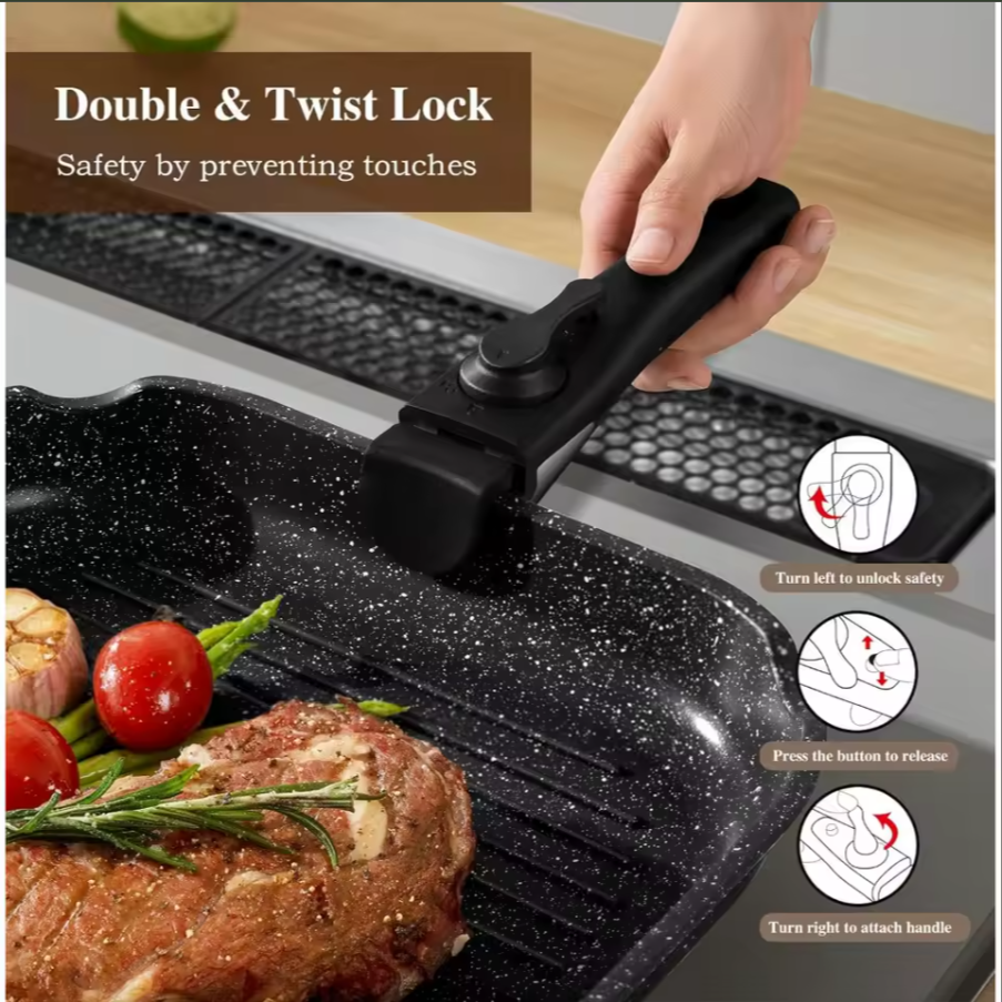 20PC Black Ceramic Detachable Cookware