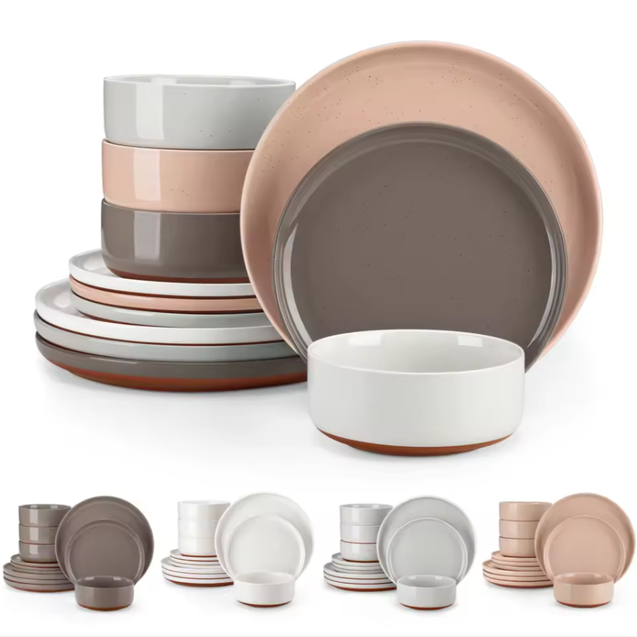 Mixed Color Boho Style Ceramic Dish Diner Set