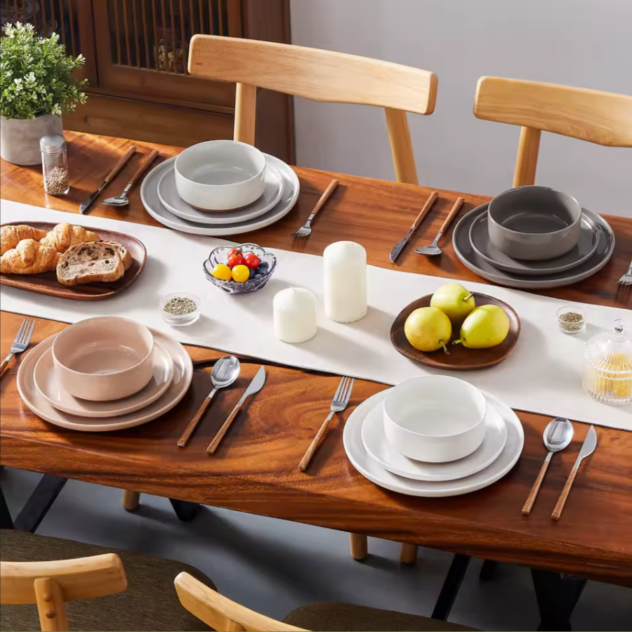 Mixed Color Boho Style Ceramic Dish Diner Set