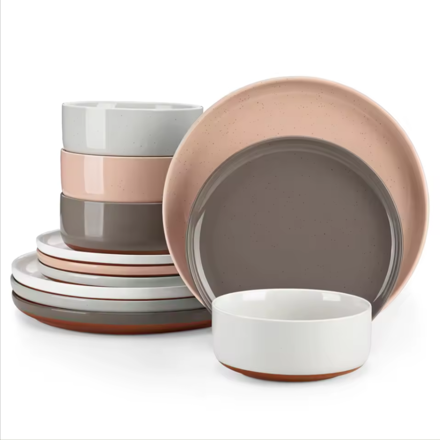 Mixed Color Boho Style Ceramic Dish Diner Set