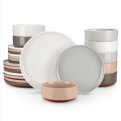 Mixed Color Boho Style Ceramic Dish Diner Set