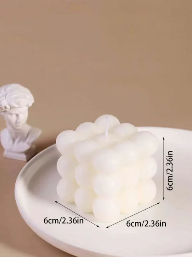 Sphere Sculpture White Aromatherapy Candle
