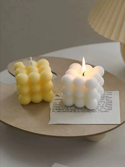 Sphere Sculpture White Aromatherapy Candle