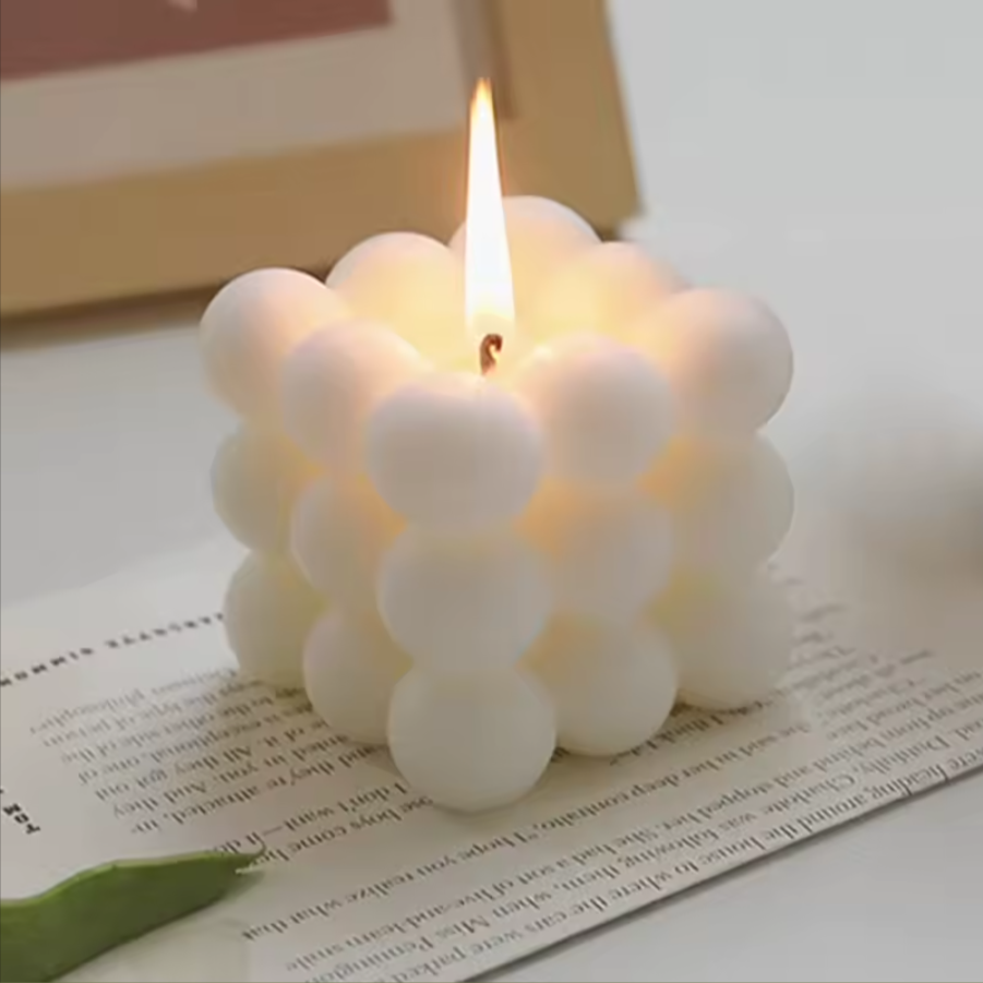 Sphere Sculpture White Aromatherapy Candle