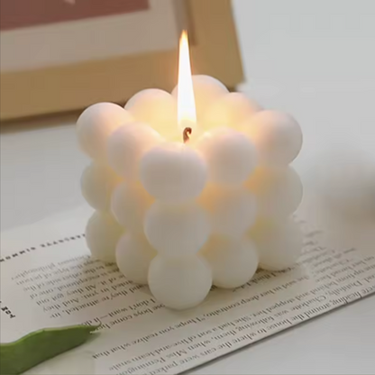 Sphere Sculpture White Aromatherapy Candle