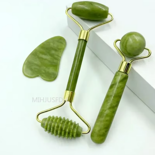 3PC Olive Green Jade Rolller