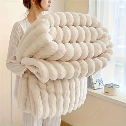 Chonky Textured Fluffy Throw Blanket