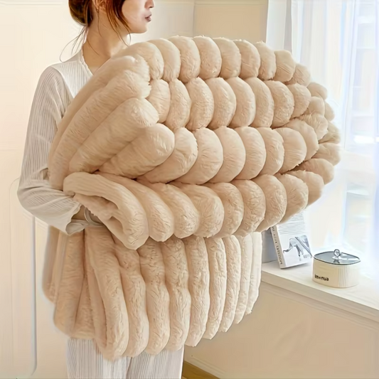 Chonky Textured Fluffy Throw Blanket