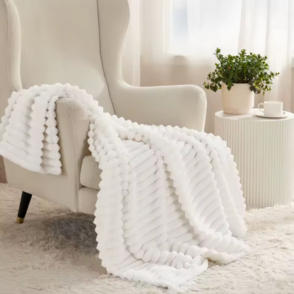 Chonky Textured Fluffy Throw Blanket