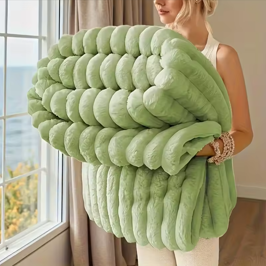 Chonky Textured Fluffy Throw Blanket