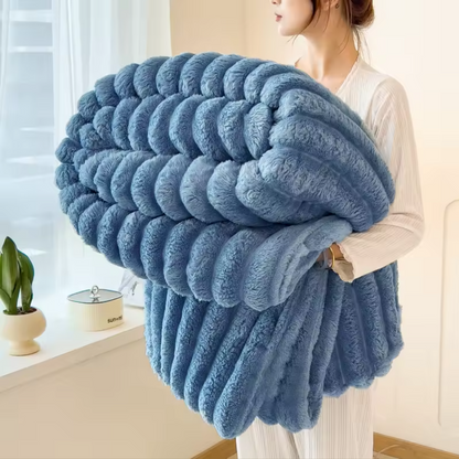 Chonky Textured Fluffy Throw Blanket