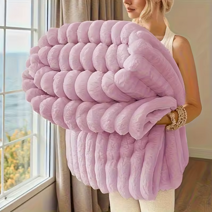 Chonky Textured Fluffy Throw Blanket