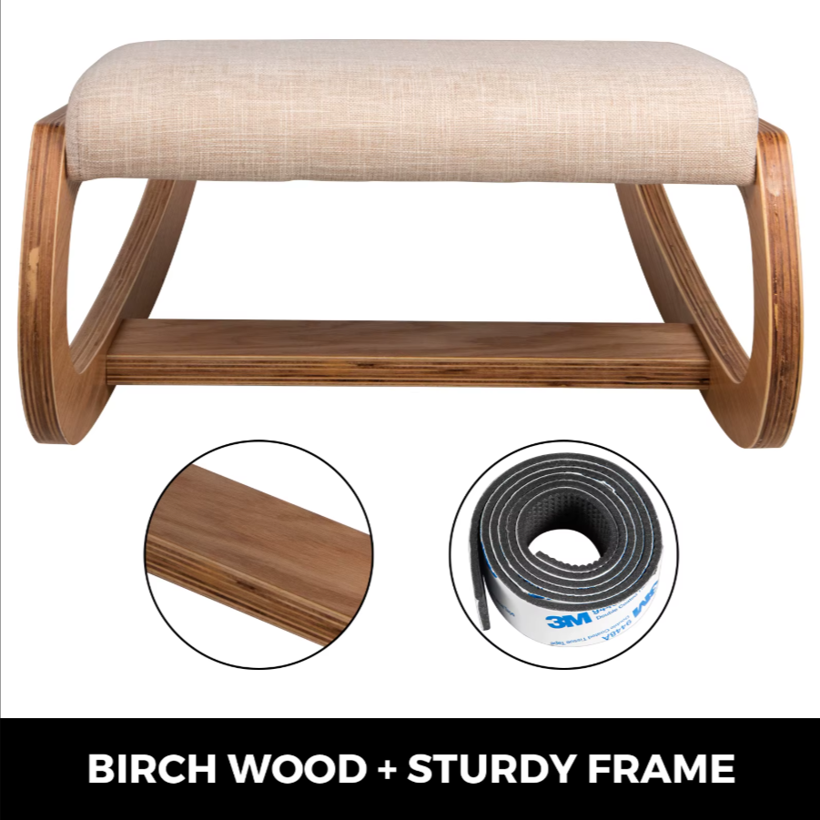 Ergonomic Kneeling Chair Stool | Solid Wood Rocking Posture Chair