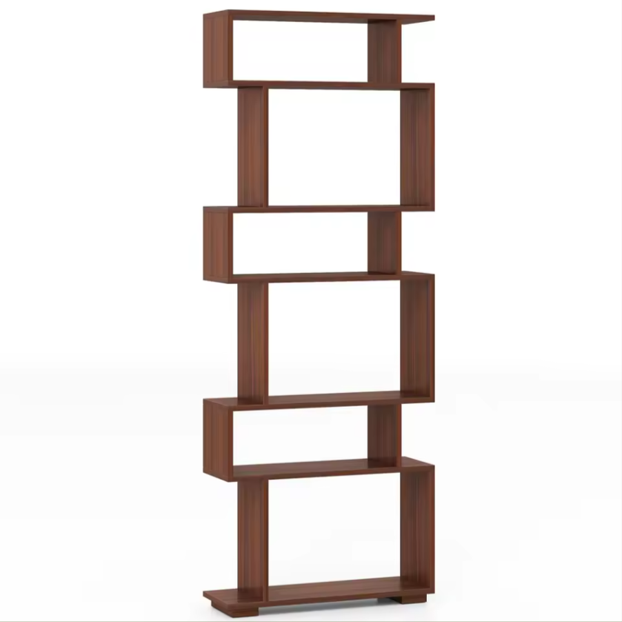 6-Tier Modern Storage Bookshelf | Minimal Rectangular Display Shelf