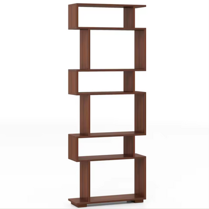 6-Tier Modern Storage Bookshelf | Minimal Rectangular Display Shelf