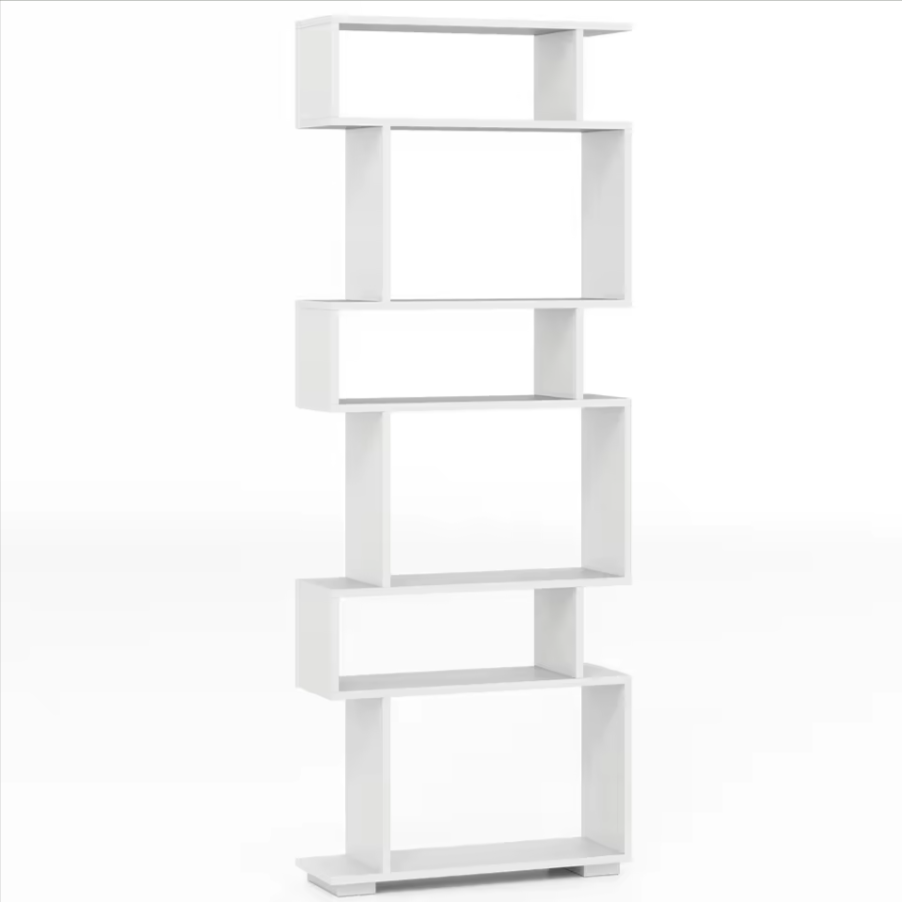 6-Tier Modern Storage Bookshelf | Minimal Rectangular Display Shelf