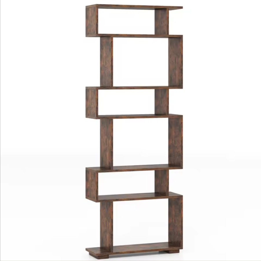 6-Tier Modern Storage Bookshelf | Minimal Rectangular Display Shelf