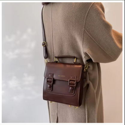 Vintage School Style Satchel Backpack | Chic Convertible Crossbody Bag