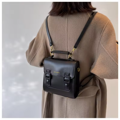 Vintage School Style Satchel Backpack | Chic Convertible Crossbody Bag