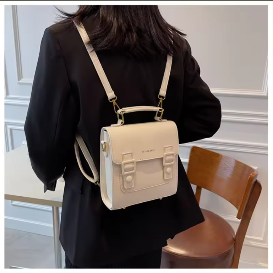 Vintage School Style Satchel Backpack | Chic Convertible Crossbody Bag