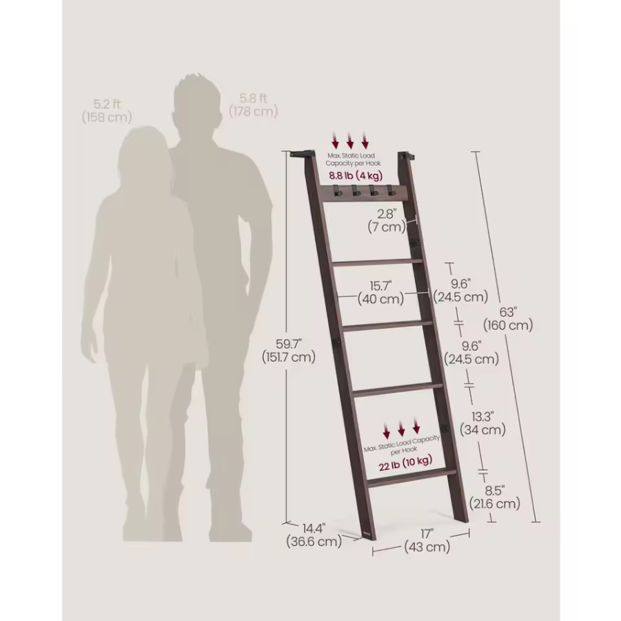 Blanket Towel Ladder Rack | 5-Tier Modern Storage Stand